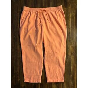 J Crew Women’s 18 38 x 26 Pants Linen Blend Drawstring Straight Leg Taper Ankle